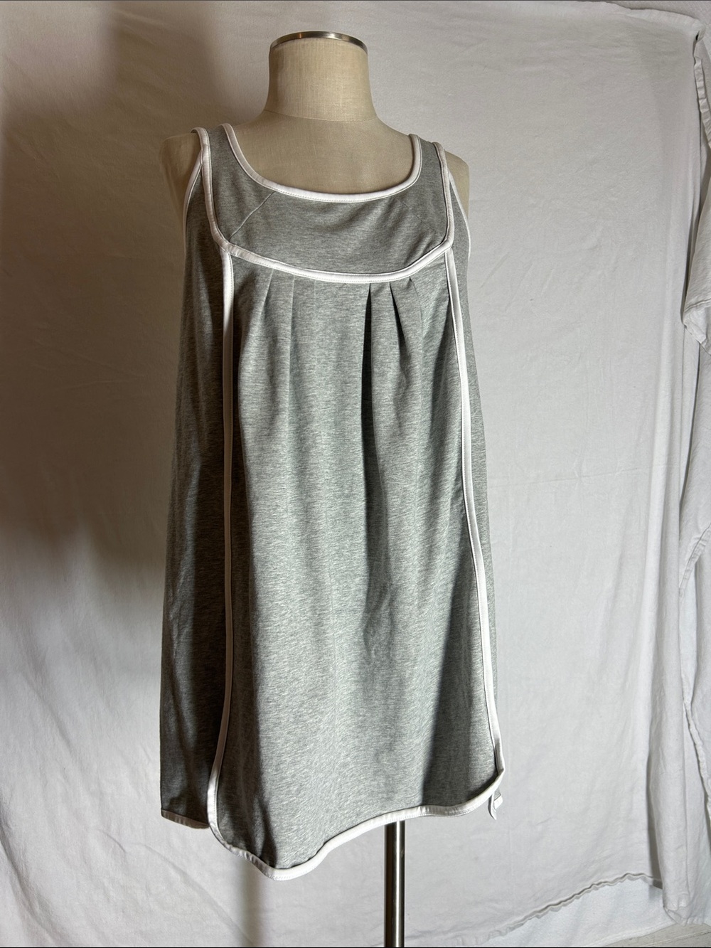 Anthropologie Grey Tank with White Piping